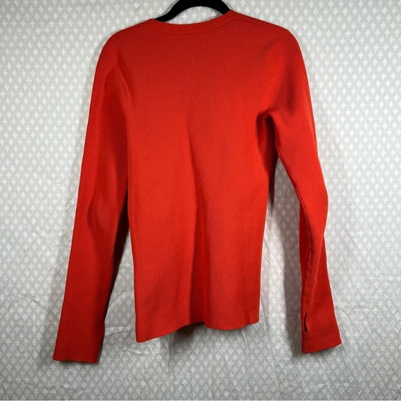 Helmut Lang Bright Orange Glam Ribbed Long Sleeve Top - Picture 7 of 8